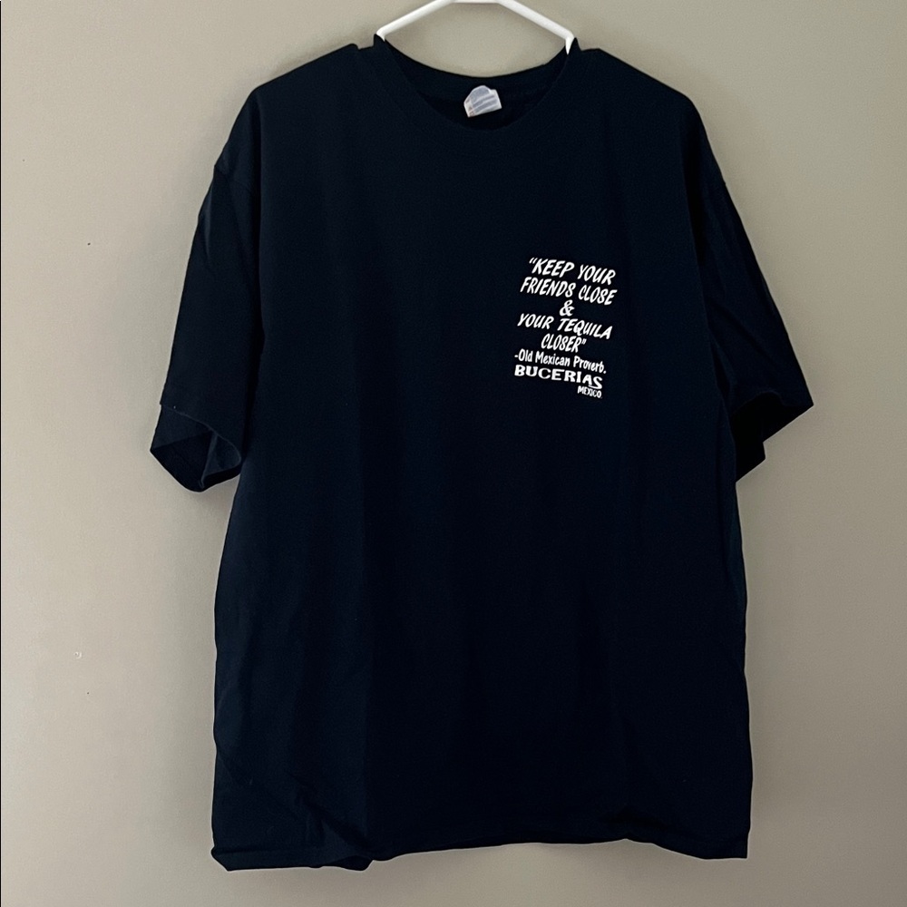 Bucerias Mexico Tequila Quote Graphic T Shirt XL Black Heavyweight